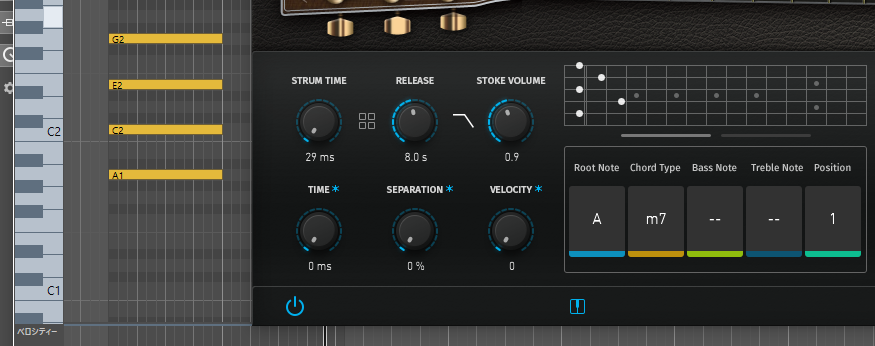 AmpleGuitarコード入力