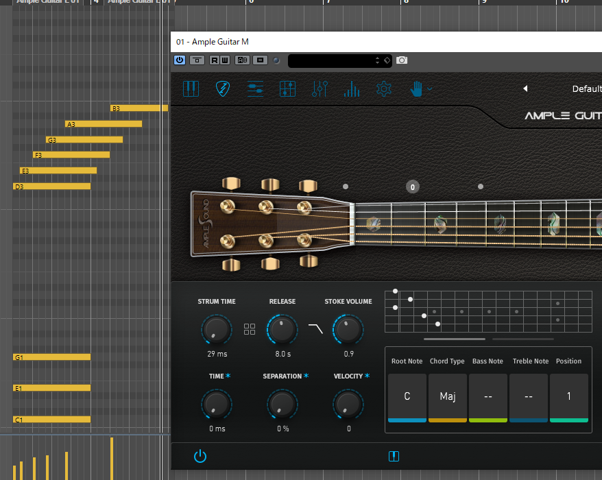 AmpleGuitarストローク