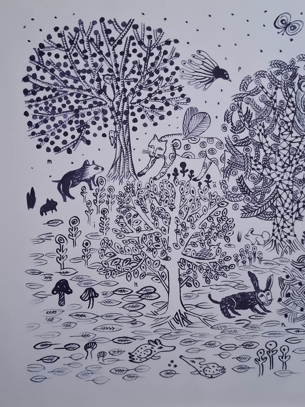 アート作品に感動！皆川明のポスター ミナペルホネンポスターに合わせ