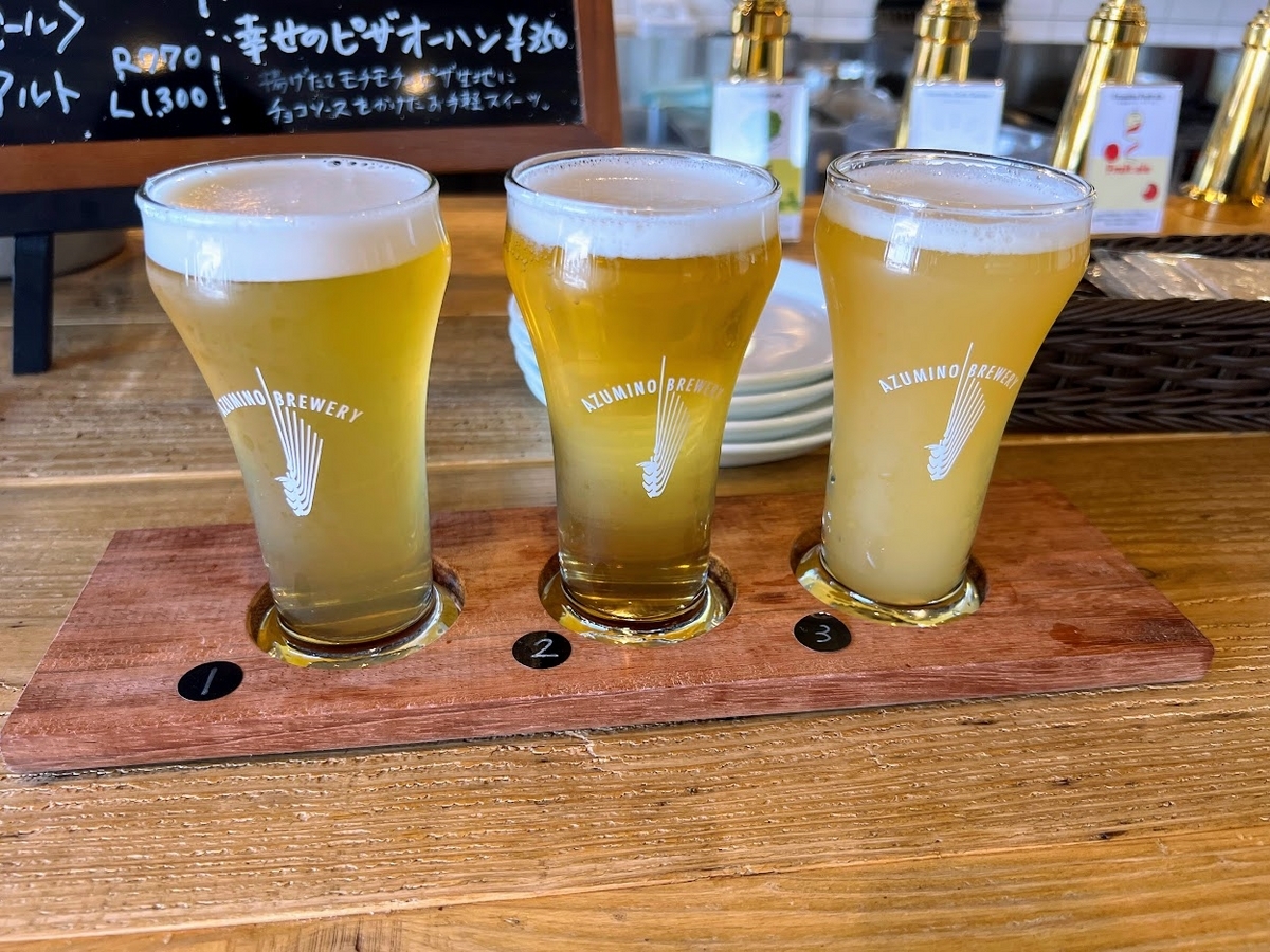 穂高駅前 安曇野ブルワリーBrewPubで出来たてのビールと安曇野産食材