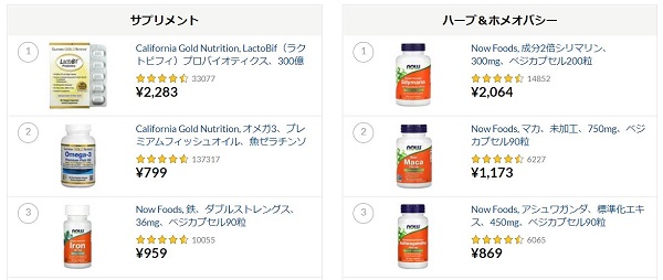 iHerb(アイハーブ) ベストセラー