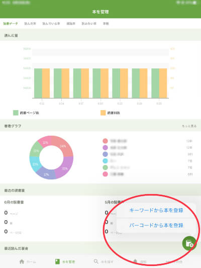 読んだ本の登録画面（読書メーター）