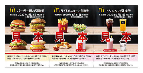 マクドナルドの株主優待券