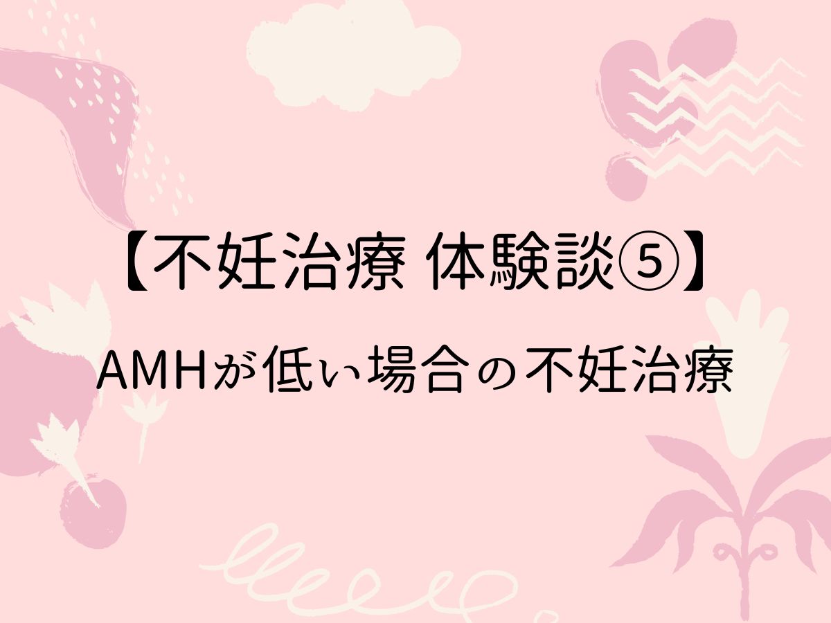 不妊治療体験5 AMHが低い場合の不妊治療