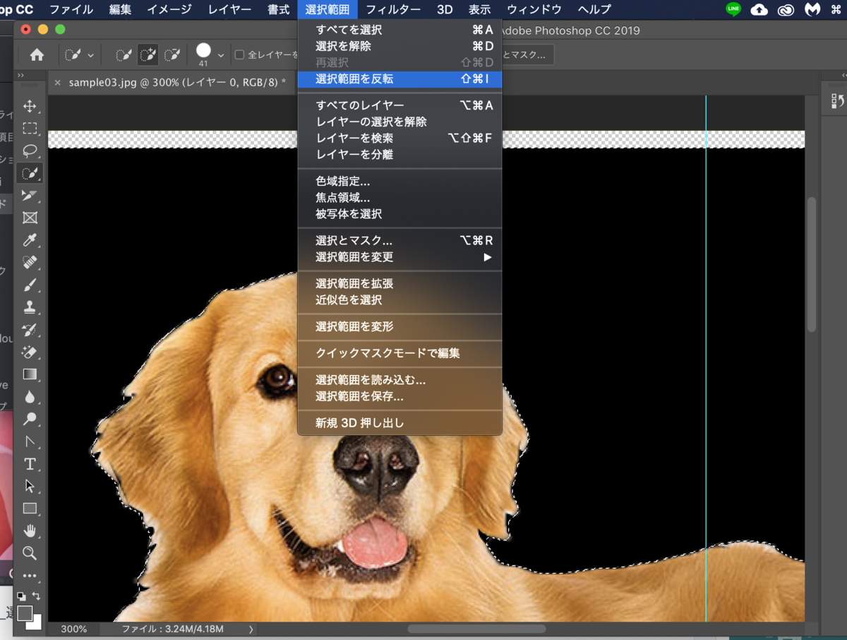 選択範囲を反転
