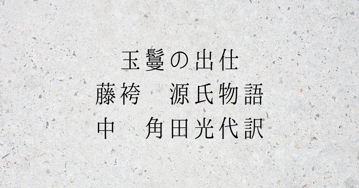 玉鬘の出仕 藤袴 源氏物語 中 角田光代訳 広く浅く