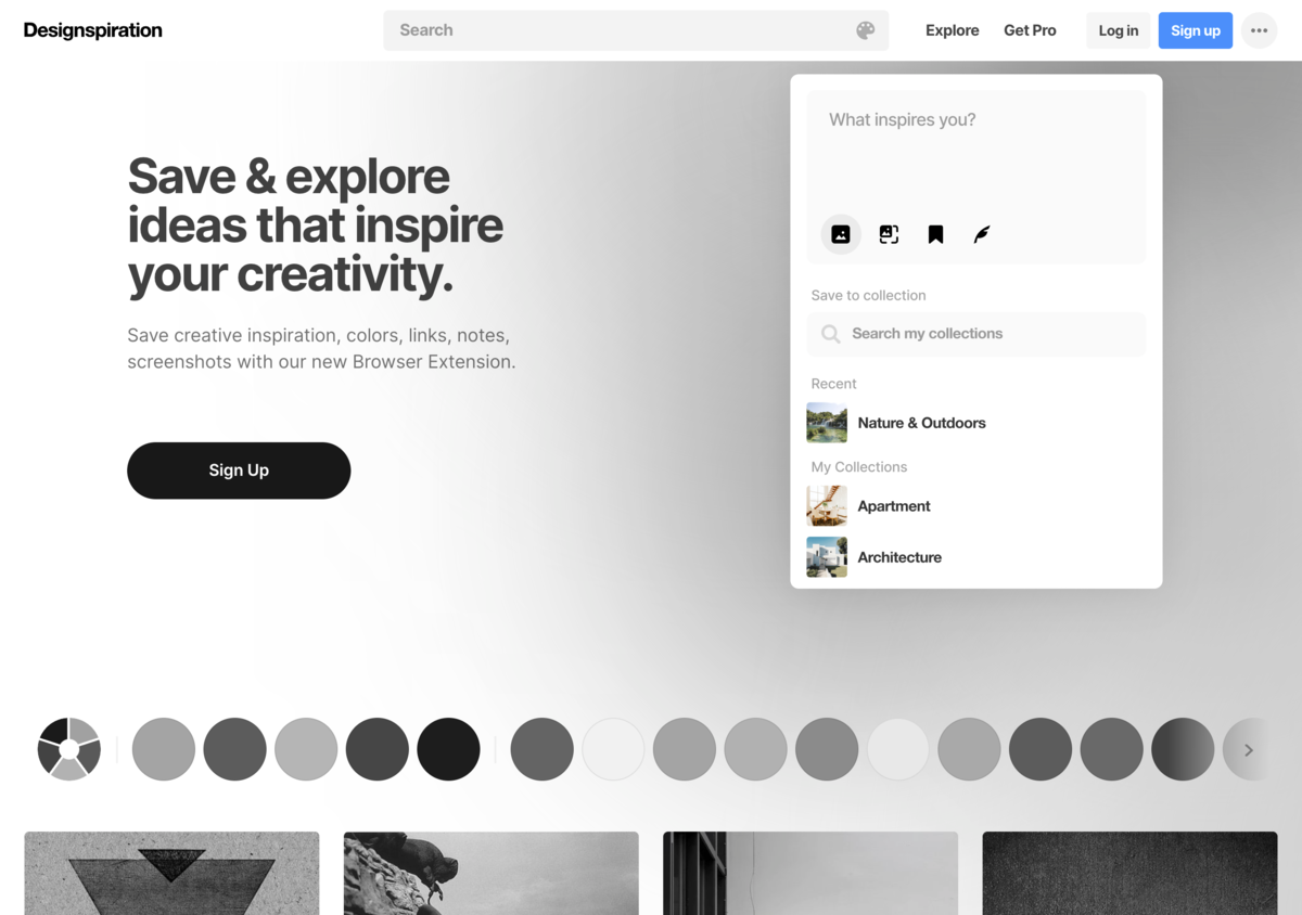 Design Inspirationのサービス画面