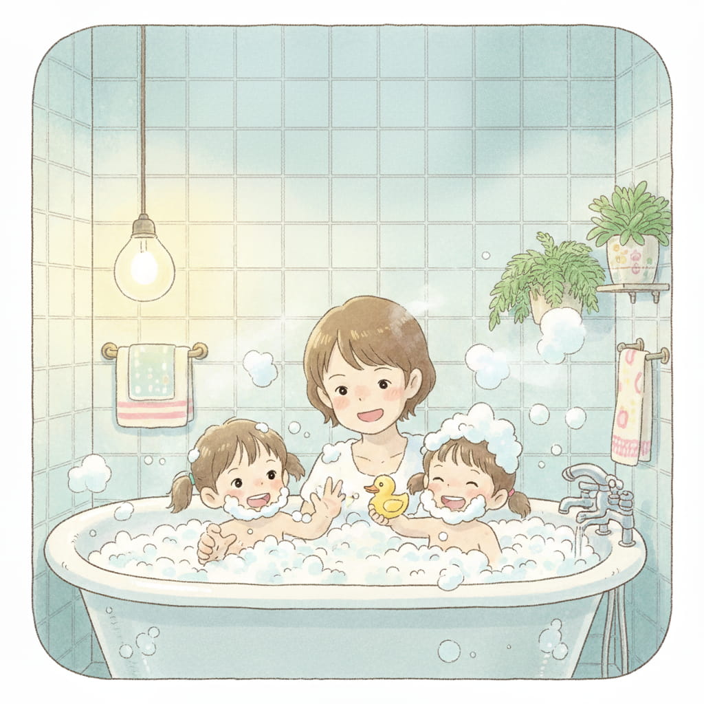 明るい時間にお風呂！夜の余裕のための投資です。
