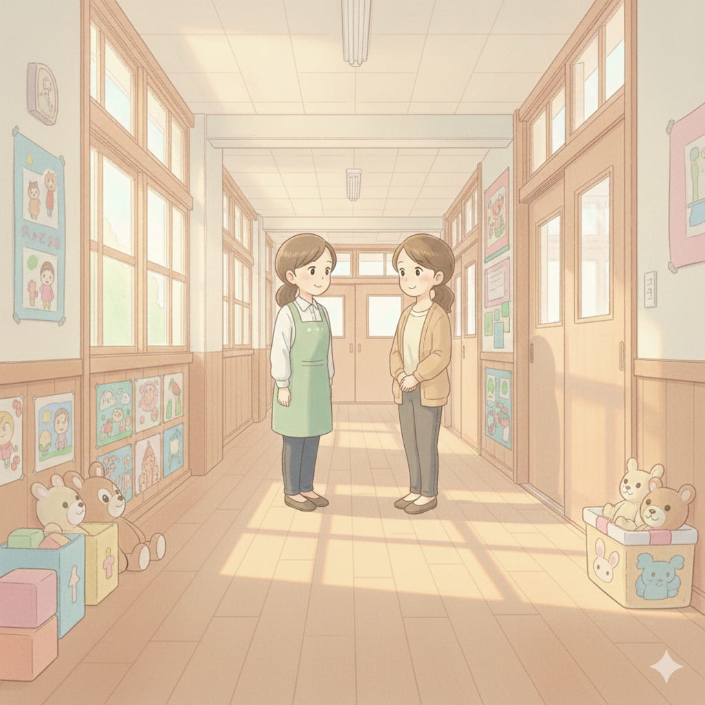 発語ゆっくりさんは幼稚園の様子をどうしても伝えられない。先生に教えてもらいましょう。