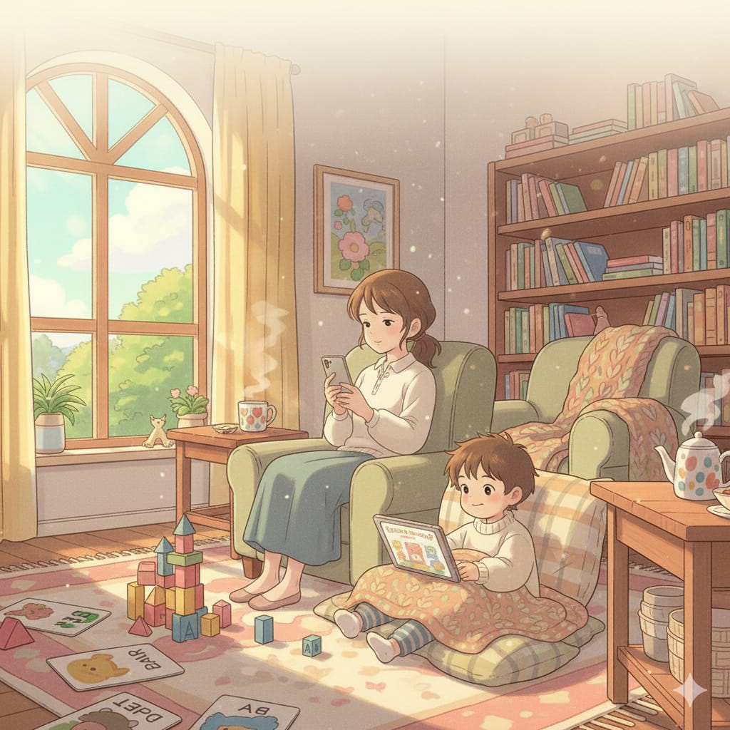 子どもが楽しんで英語アニメを見てくれるので、母が休憩することへの罪悪感ゼロ!