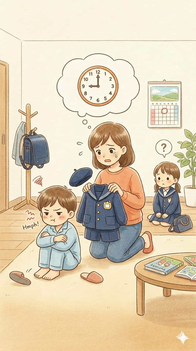 年中さん　登園拒否　昨日までは普通だったのに