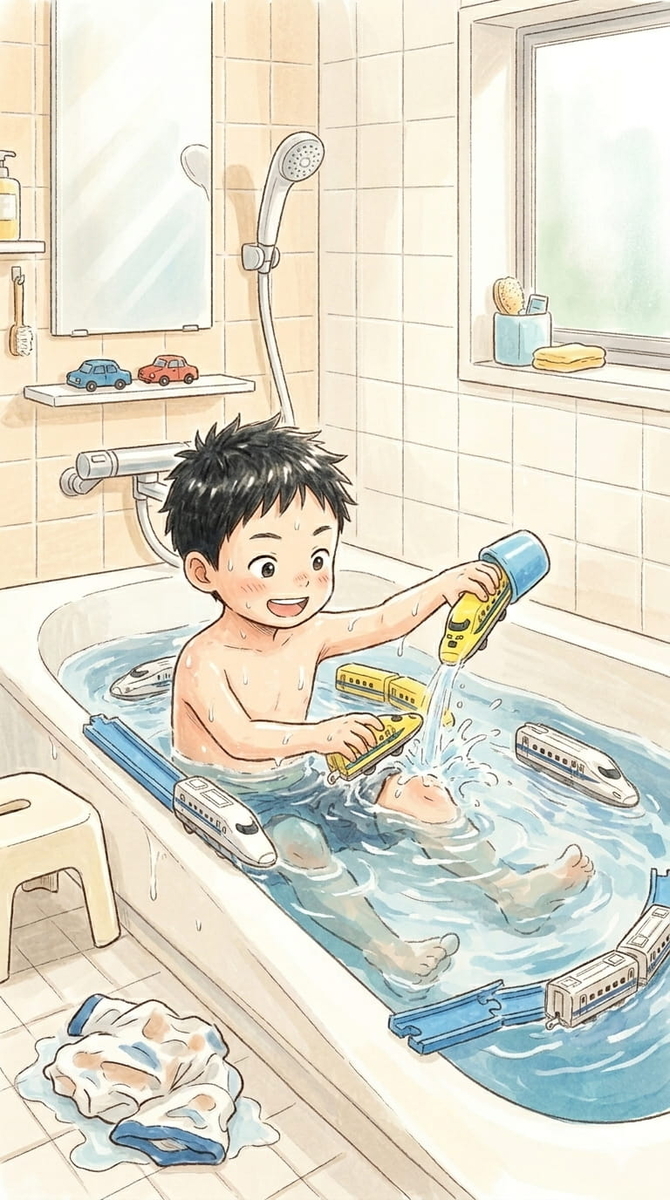 帰宅後　ルーティン　お風呂　水遊び　あとが楽