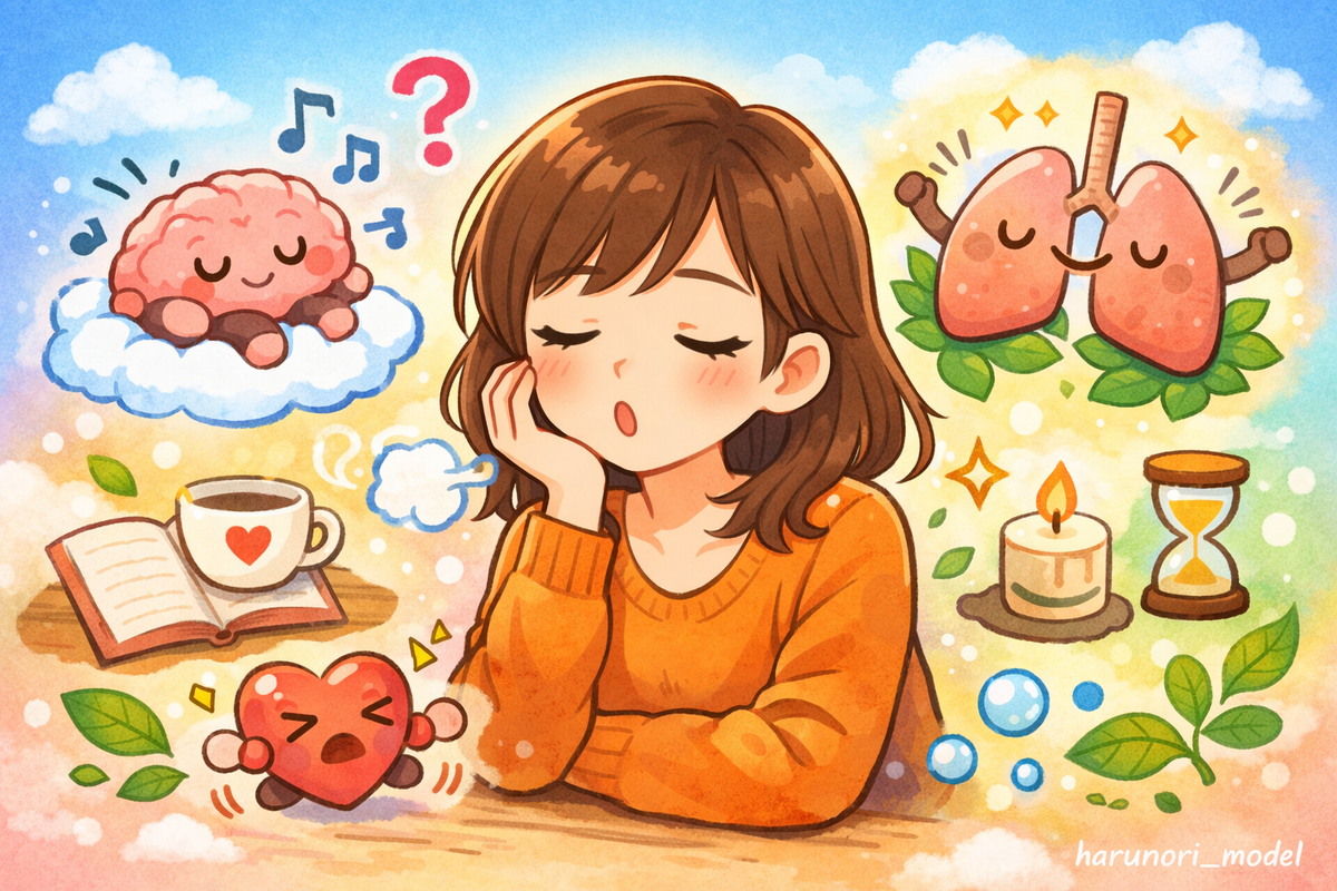 なぜ人はため息をつく?吐息との違い・ストレス軽減効果を科学的に解説【心理と体の仕組み】 - harunori_model