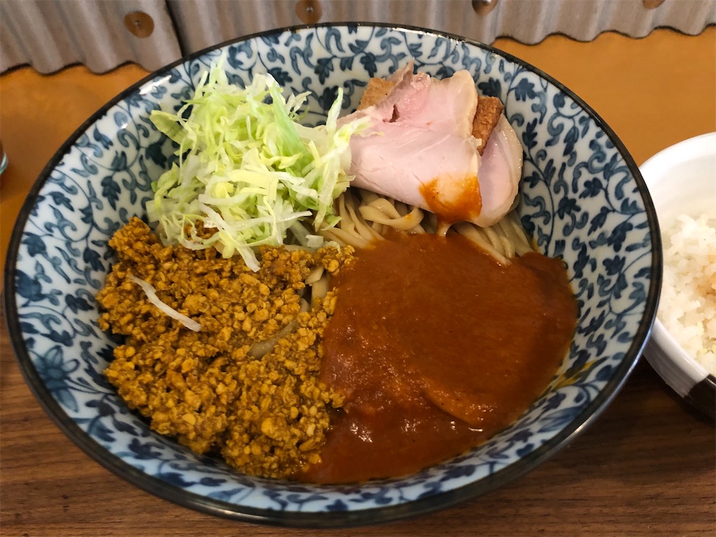 Ra Men Ikken ラーメン イッケン 8月限定 カレーまぜそば 粉チーズ追い飯付 無化調 自家製麺 岩手県盛岡市 主にラーメン こってり系からあっさり系まで