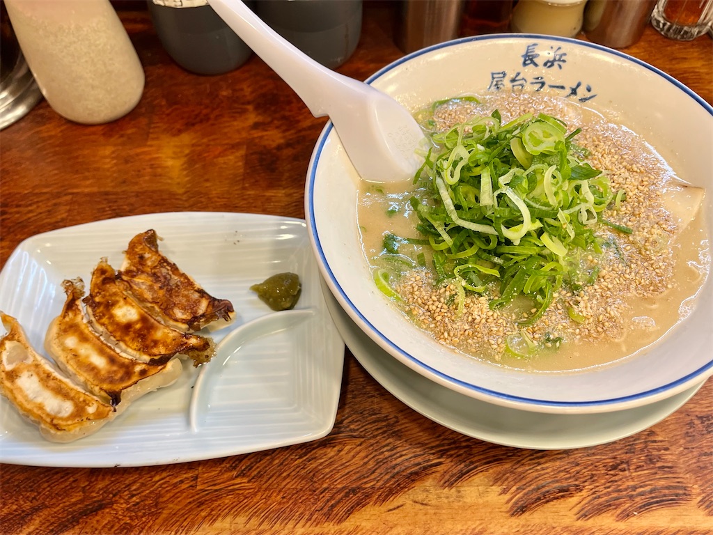 あぁ博多人情 秋田店』④22時まで限定「ラーメンセット(バカねぎ変更+