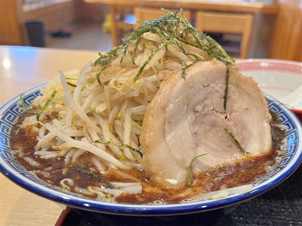麺家くさび 盛岡南店』⑥「魚節三郎(野菜マシ600g)」※他に過去の「丸得