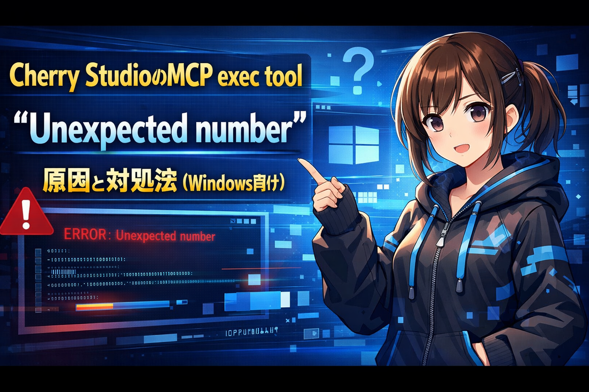 Cherry StudioのMCP exec toolで「Unexpected number」エラーが出る