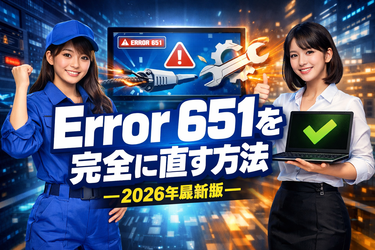 Windowsで発生するError 651を完全に直す方法 — 2026年最新版 - エラー大全集