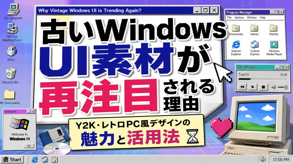 古いWindows UI素材が再注目される理由|Y2K・レトロPC風デザインの魅力と活用法 - エラー大全集