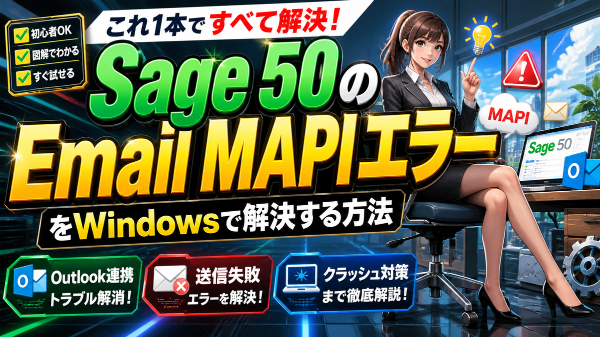Sage 50のEmail MAPIエラーをWindowsで解決する方法｜Outlook連携・送信失敗・クラッシュ対策まで徹底解説 - エラー大全集
