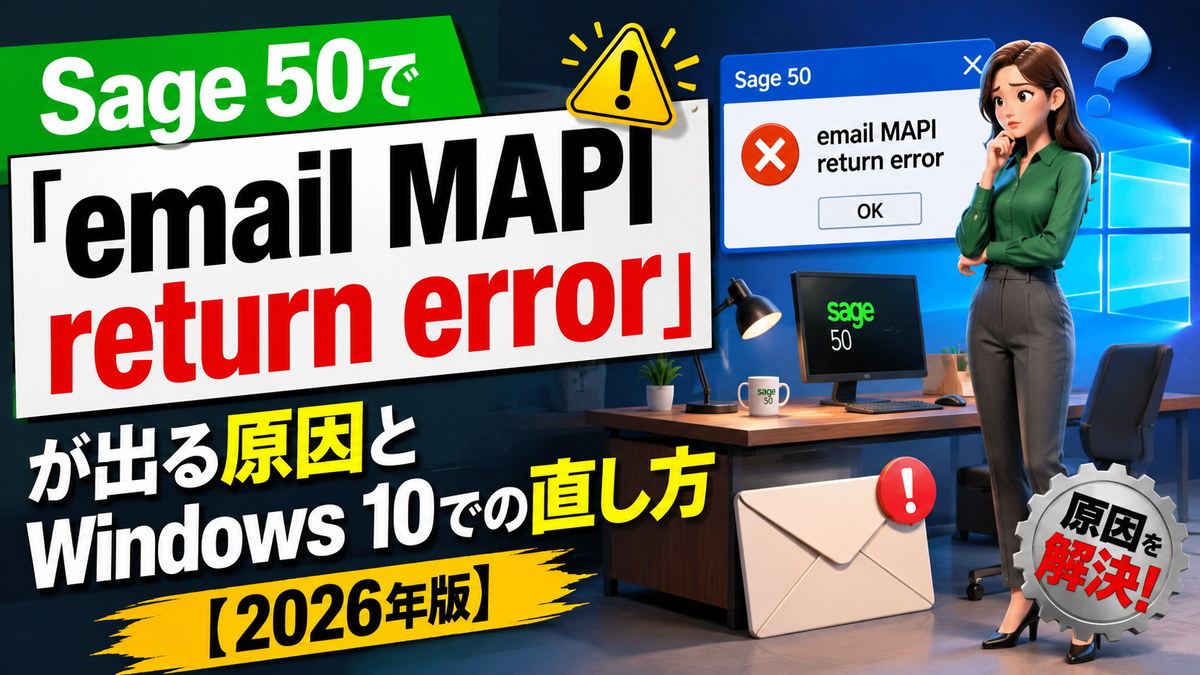 Sage 50で「email MAPI return error」が出る原因とWindows 10での直し方【2026年版】 - エラー大全集