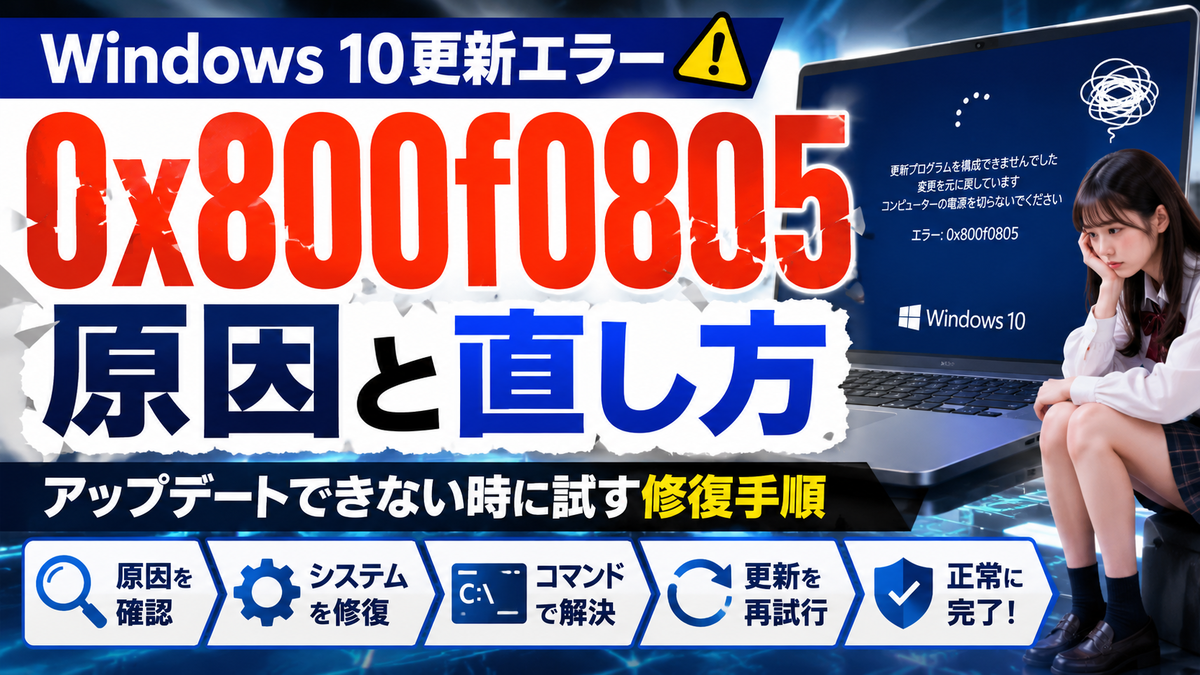Windows 10更新エラー0x800f0805の原因と直し方｜アップデートできない