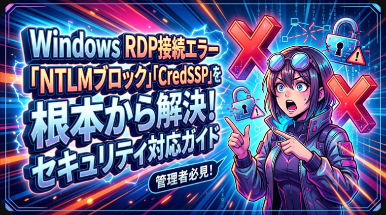 WindowsのRDP接続エラー「NTLMブロック」「CredSSP」を根本から解決するセキュリティ対応ガイド - エラー大全集