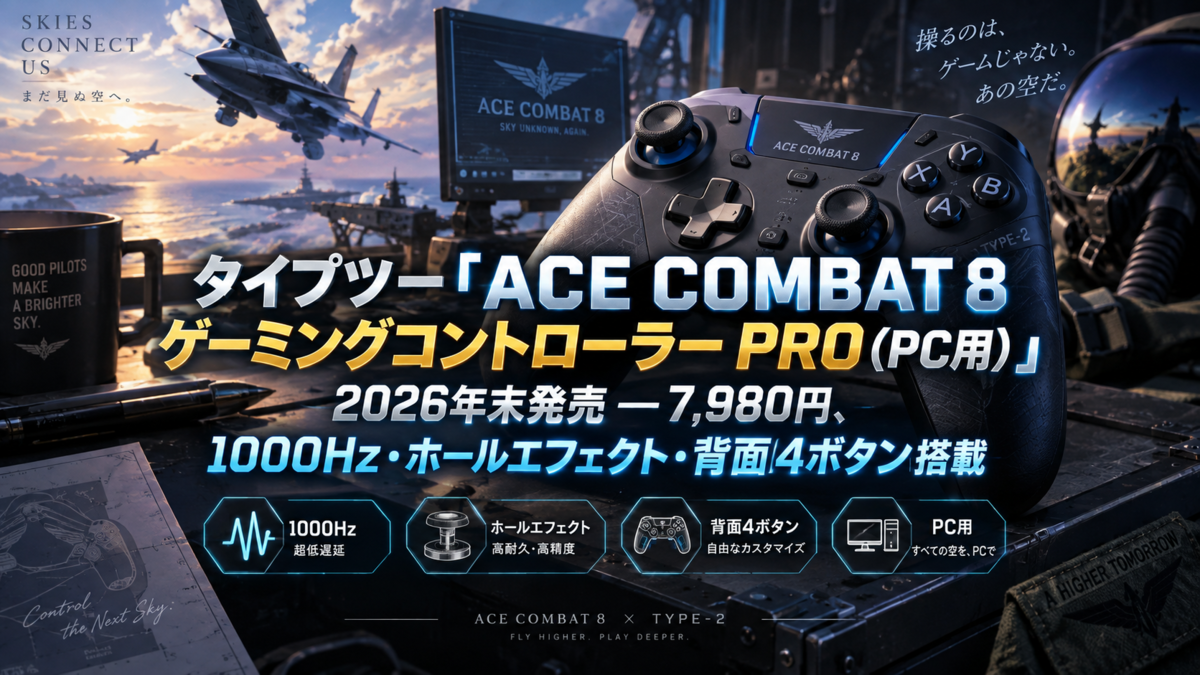タイプツー「ACE COMBAT 8 ゲーミングコントローラー PRO（PC用