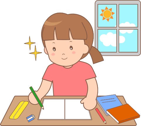 f:id:hatehateAsan:20200911223214j:plain:w350 朝学習している小学生のイメージ