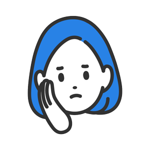 困っている女性の顔