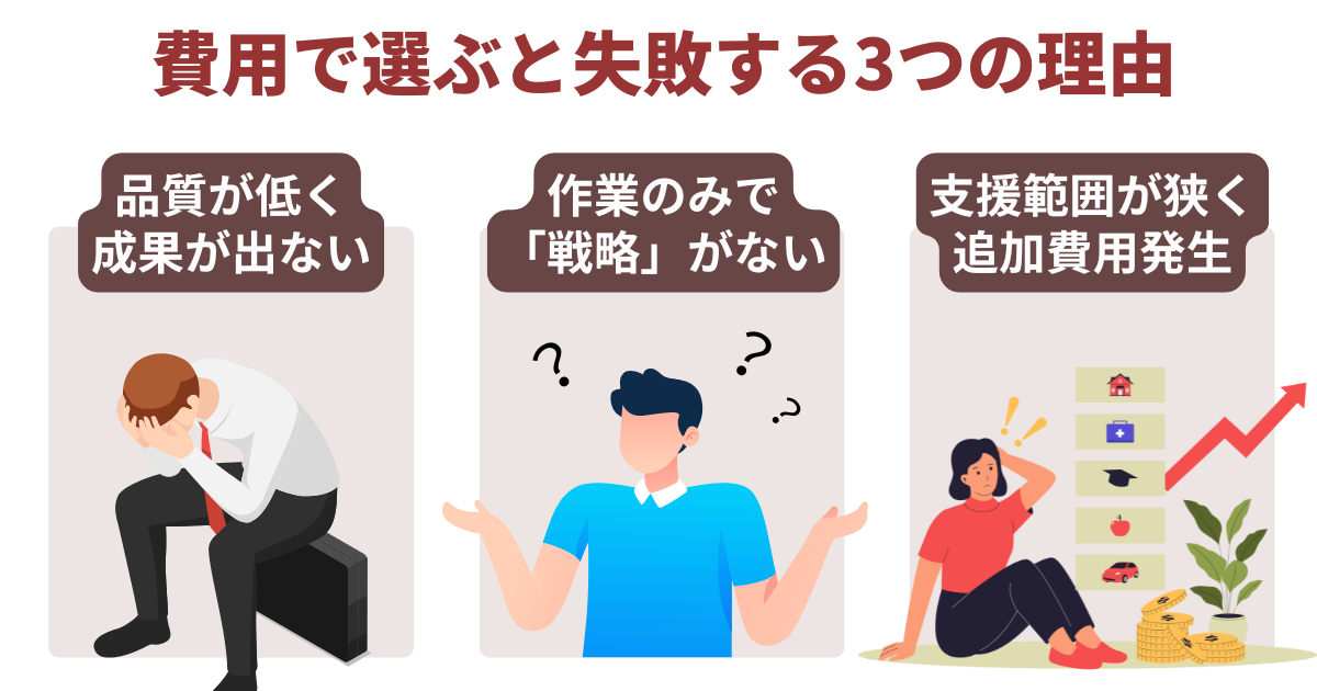 代行会社を費用だけで選んではいけない3つの理由