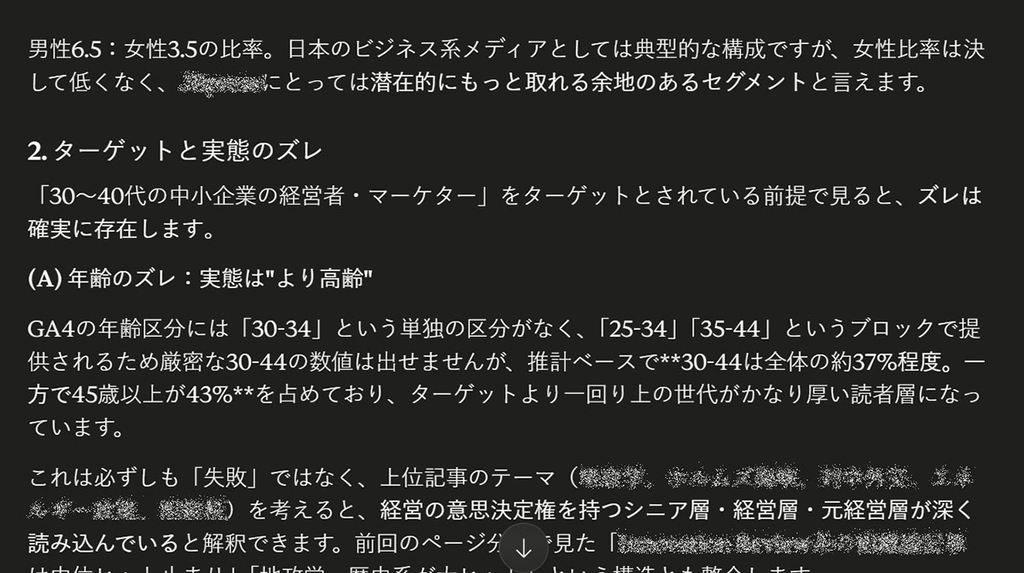 ユーザー属性データの分析例