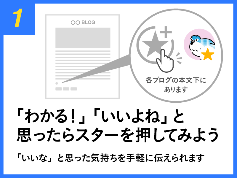 「わかる！」「いいよね」と思ったらスターを押してみよう
