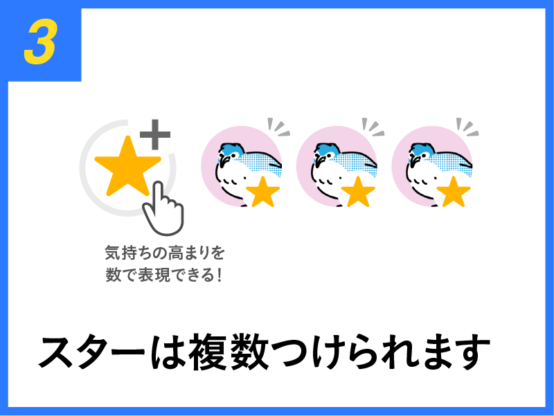 スターは複数つけられます