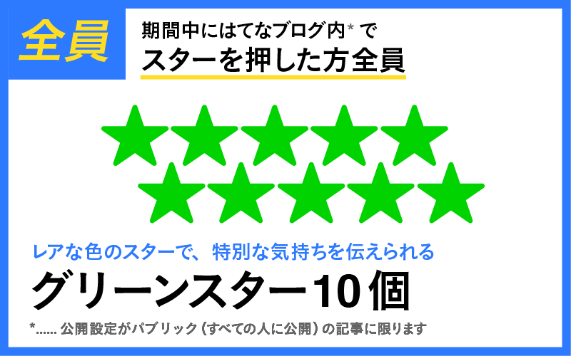 グリーンスター10個を参加者全員