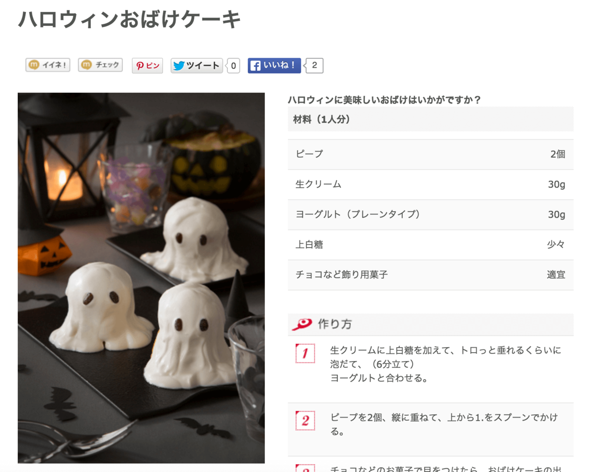 ハロウィンおばけケーキ|レシピ | タカキベーカリー