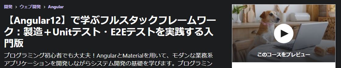 【Angular12】で学ぶフルスタックフレームワーク：製造＋Unitテスト・E2Eテストを実践する入門版