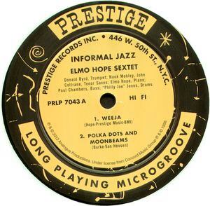 Elmo Hope Sextet - Informal Jazz (Prestige, 1956) - 人生は野菜