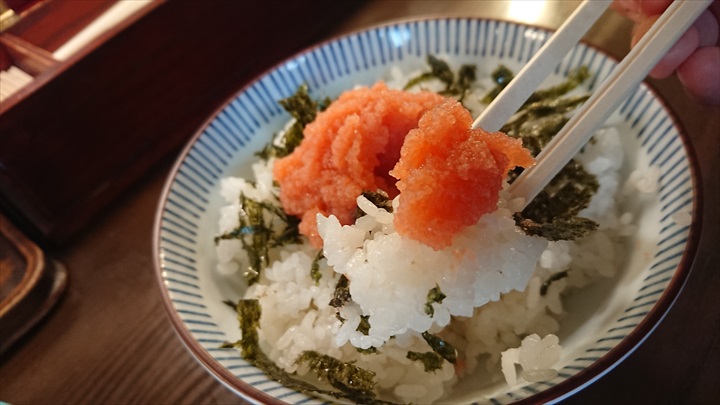 水天宮前　ラーメン　しばらく　明太子ごはん