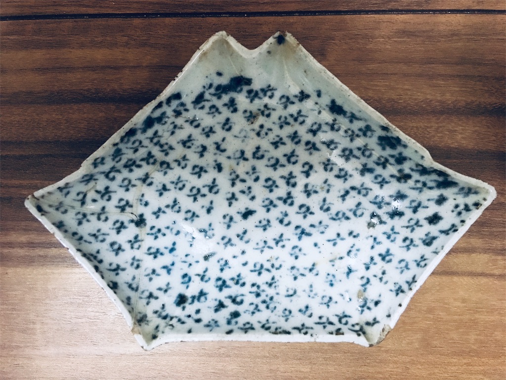 古印判型紙摺り 竹に虎図 木瓜形深皿