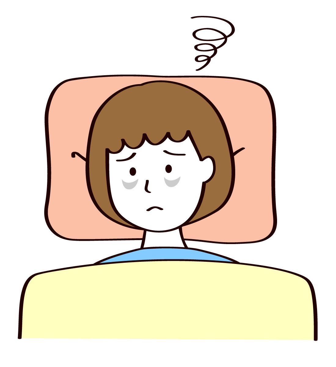 悩んで眠れない女性