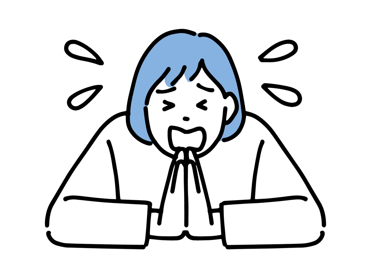 必死に謝る女性