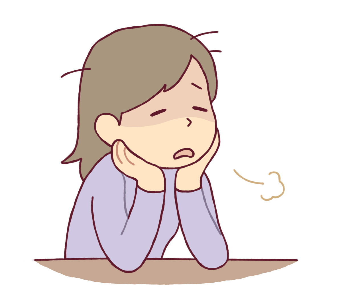 ため息をつく女性