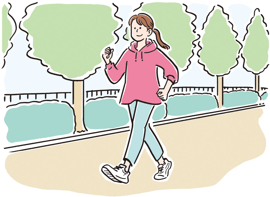 ウォーキングをする女性