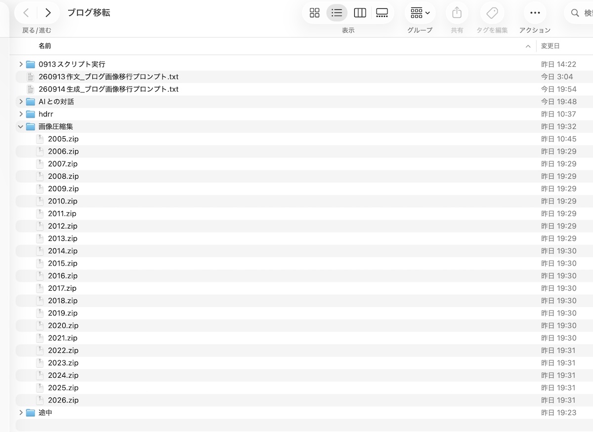 スクリーンショット画像はブログ移転関係のフォルダ