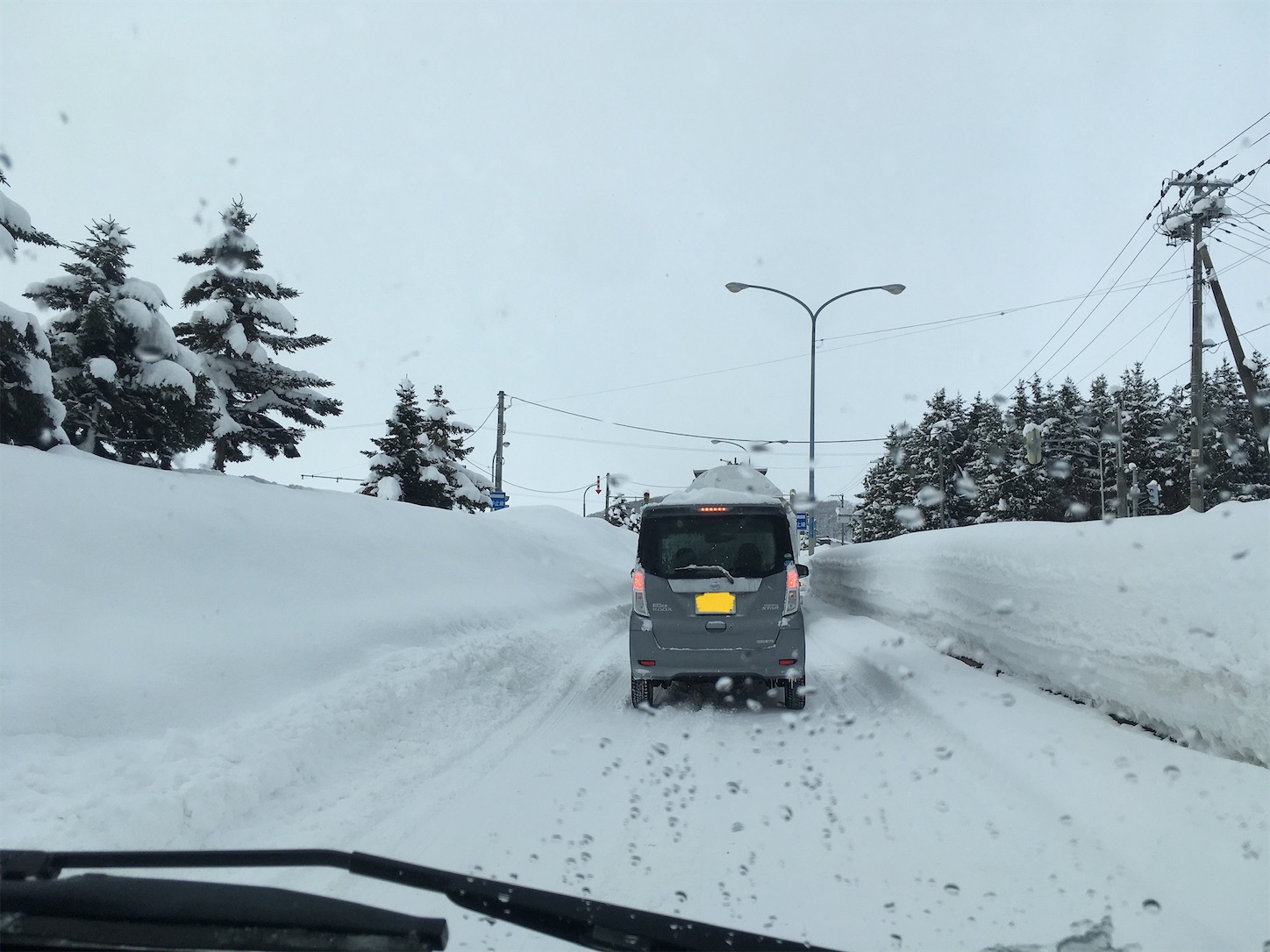 三笠市街 大雪 悪路