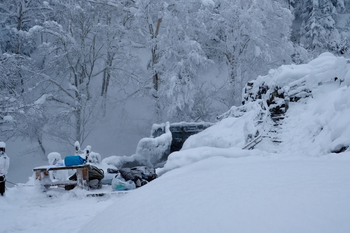 雪の美瑛 吹上露天の湯 脱衣所