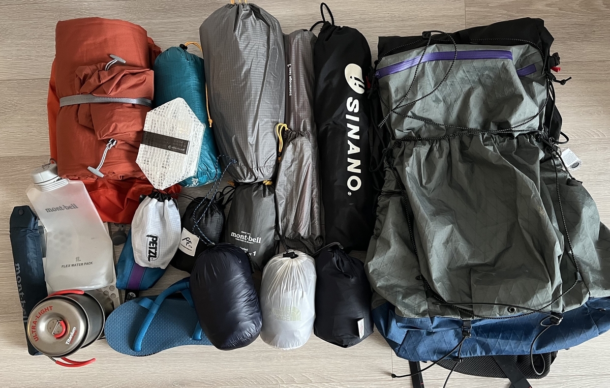 2024年夏 私のテント泊登山装備 パックウエイト9㎏以下