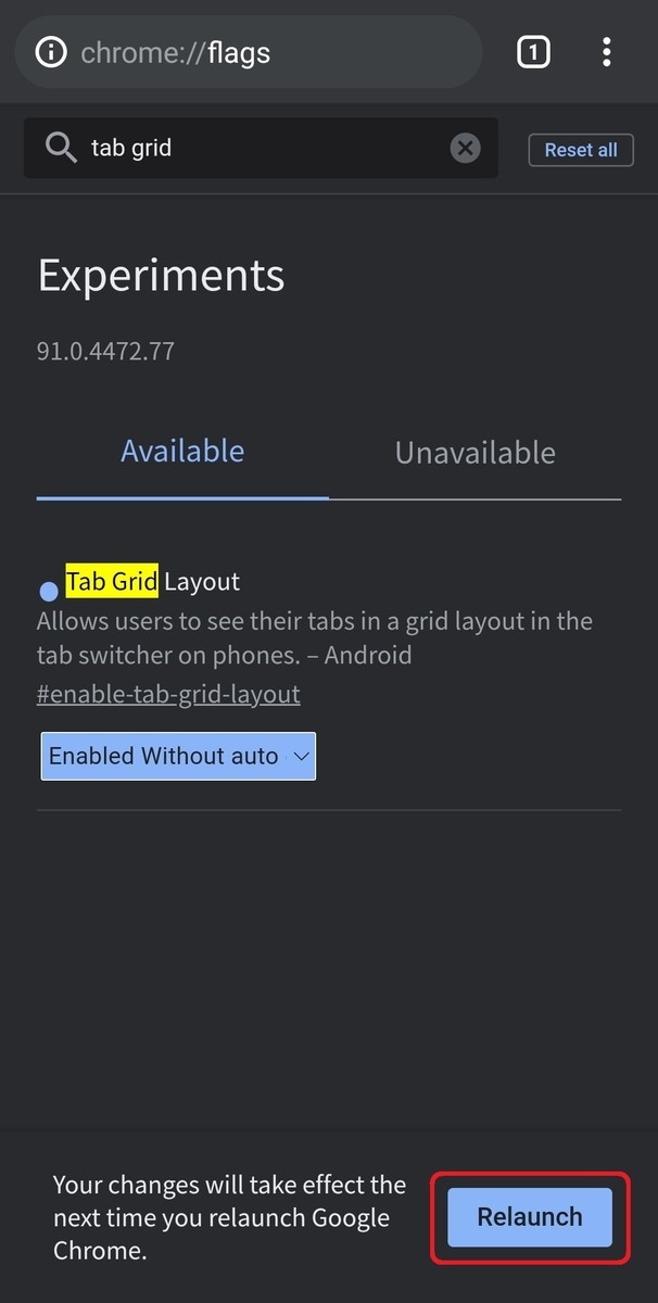 Android版google Chrome V91で グループ化せずにタブを開くメニューを復活させる 毎日へっぽこ