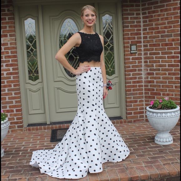 Polka Dot Top Prom Dresses